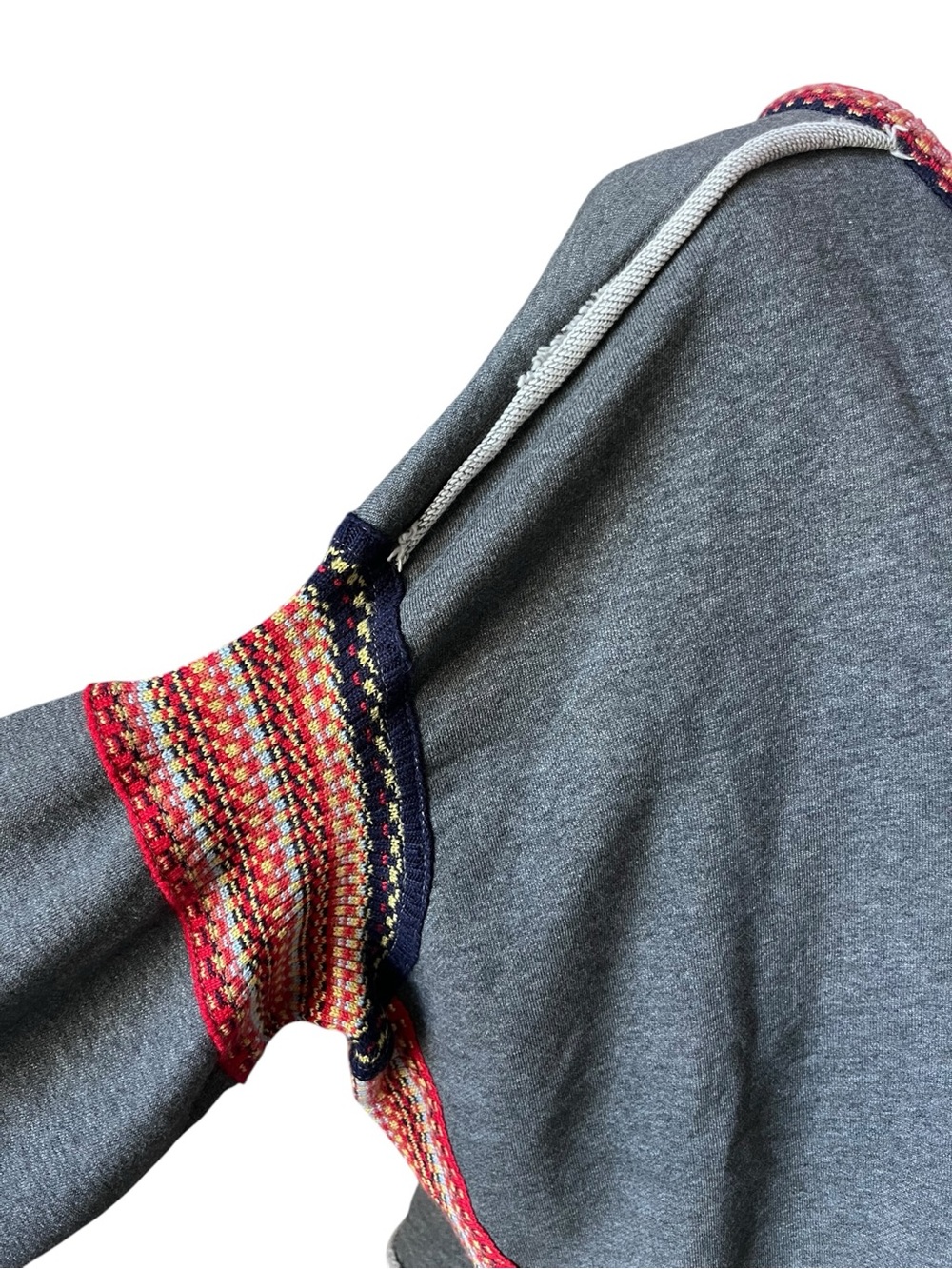 Natural Life Gray Boho Pullover Oversized Sweater Rainbow Knit Detail Size L/XL - Picture 8 of 11